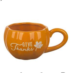 "Give Thanks" orange pumpkin base mug cup